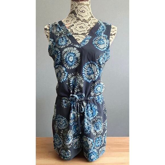 Toad & Co Sunkissed Livvy Romper Pacific Blue Tulip Print sz M - Picture 1 of 9